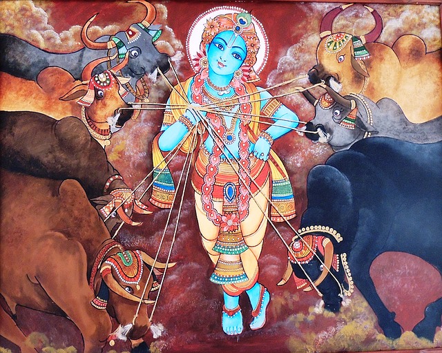 Krishna und die Kühe